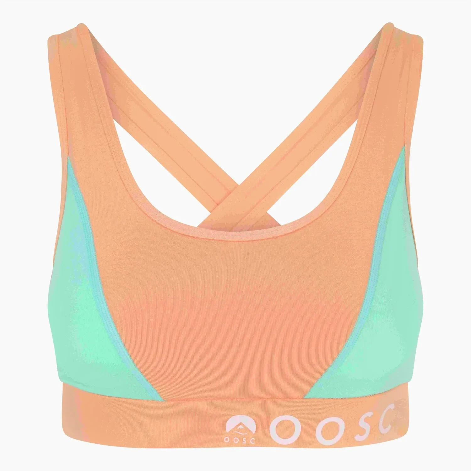 Pastel Peach Orange Medium Support Crossback Sports Bra