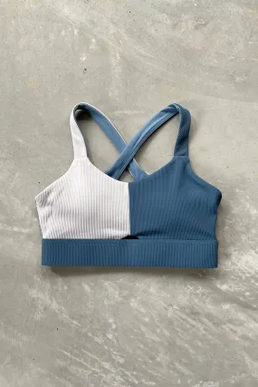 Relay Active - Camryn Run Bra - blue slate/oatmeal WOMEN