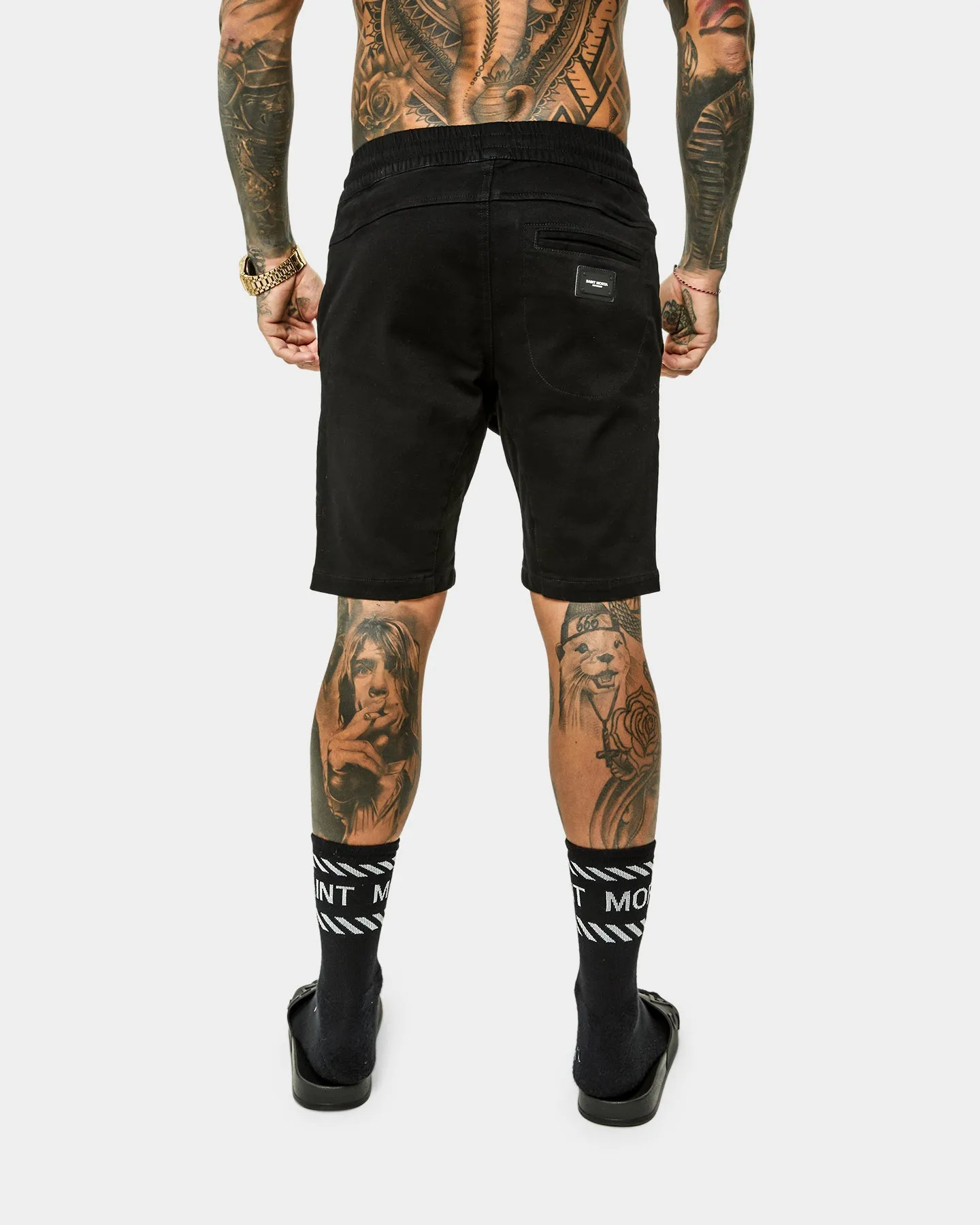 Saint Morta Annex Denim Shorts Black