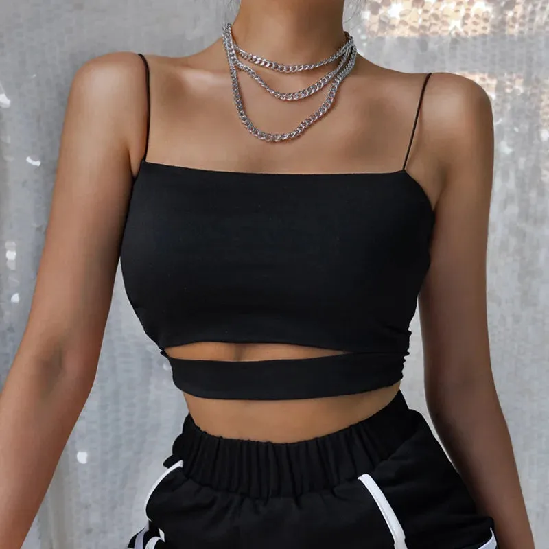 Sexy Casual Cut-Out Crop Top