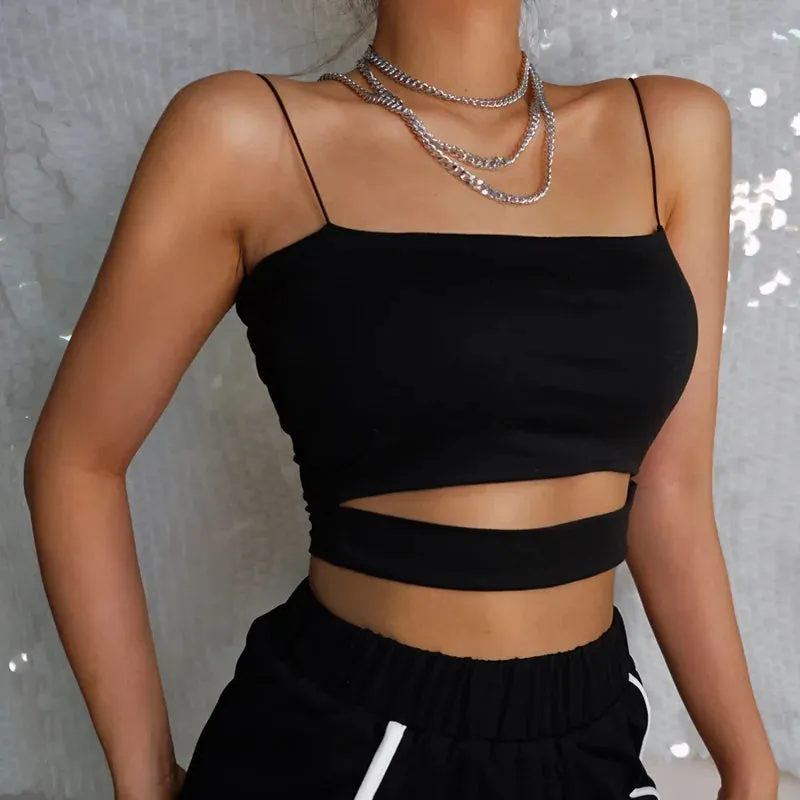 Sexy Casual Cut-Out Crop Top