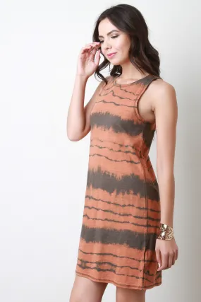 Sleeveless Tie-Dye Shift Dress