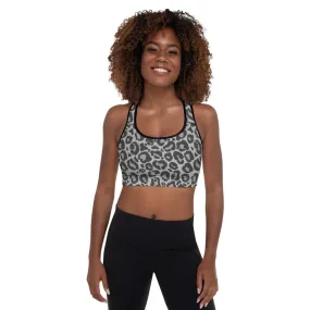 Sports Bra in Grey Leopard