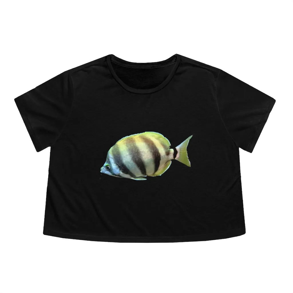 Striped Fish Women's Flowy Cropped Tee