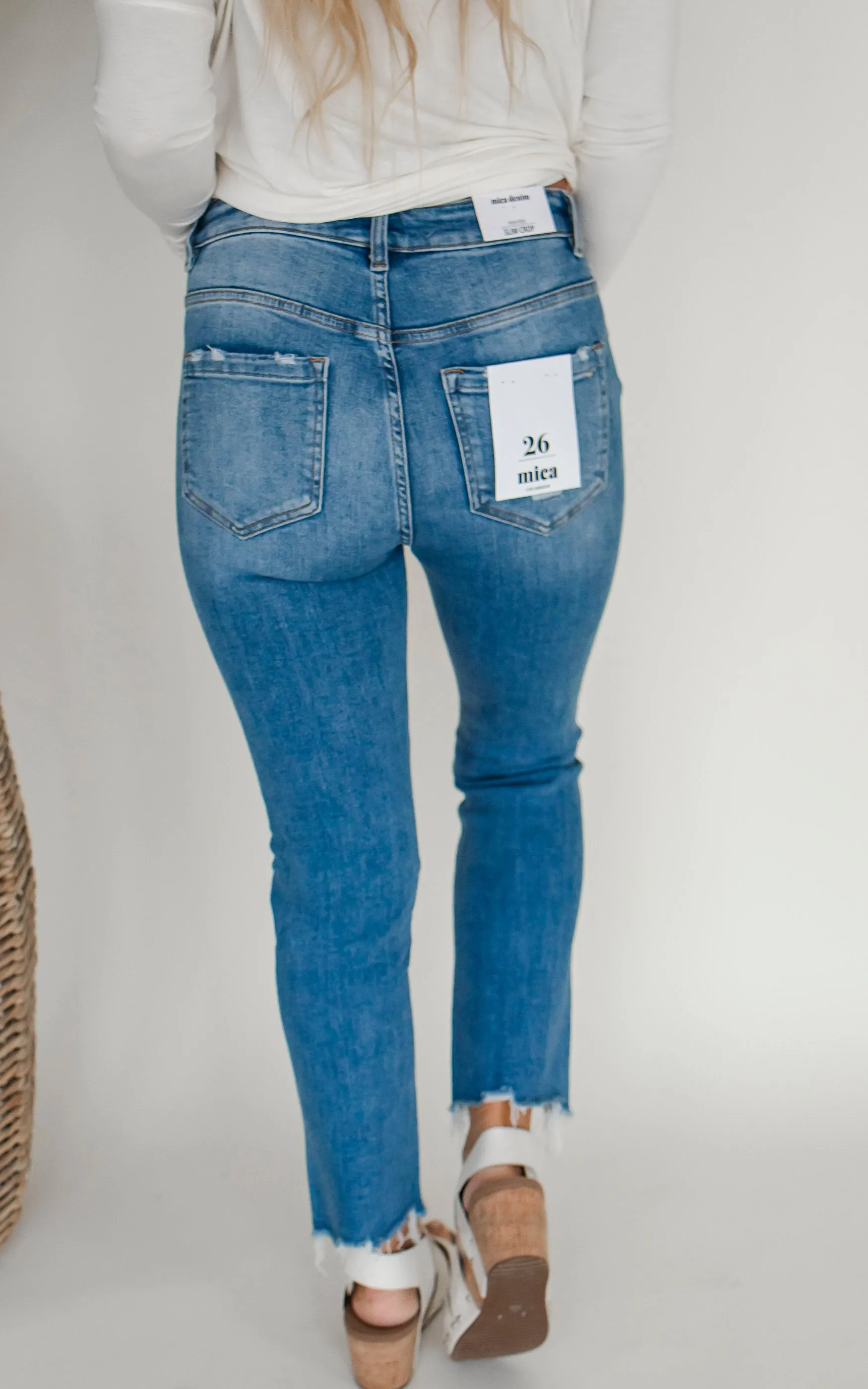 The Haven High Rise Slim Crop Denim Jean | Mica