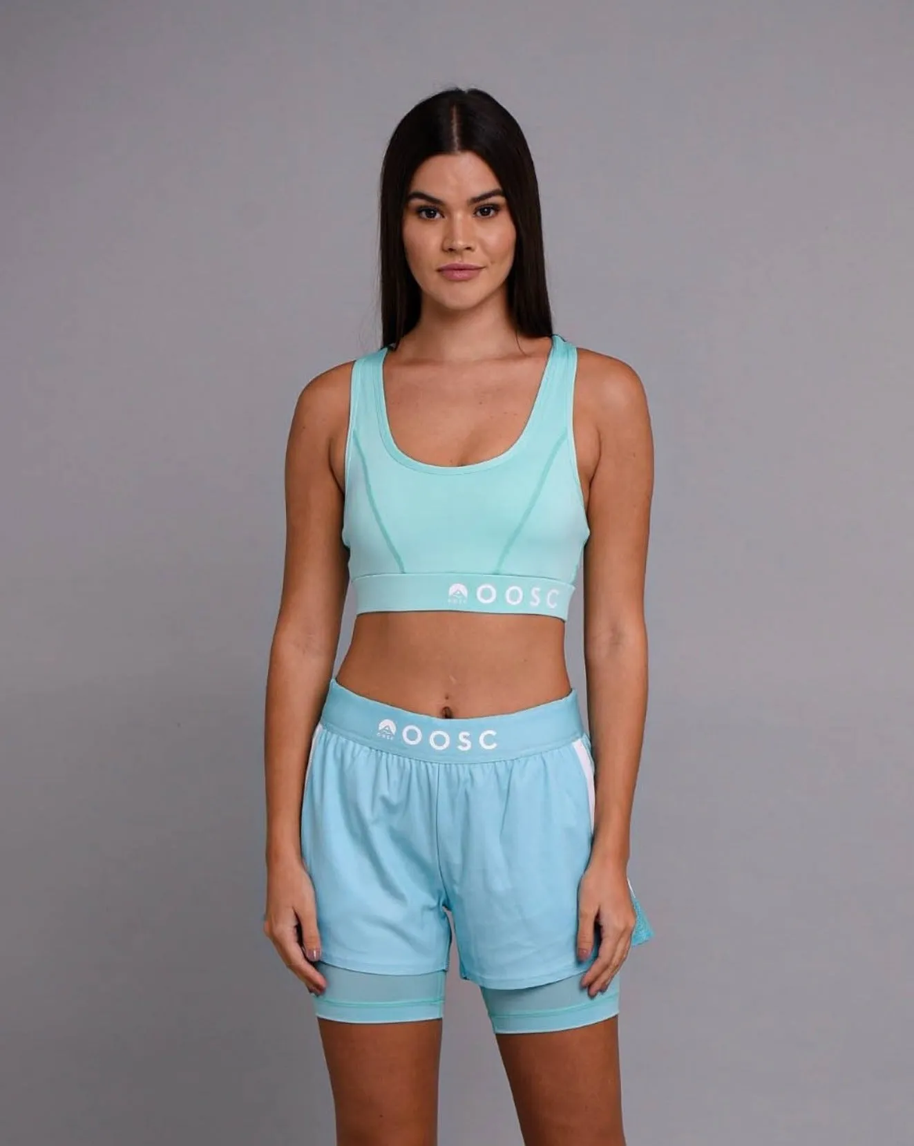 Turquoise Medium Support Crossback Sports Bra