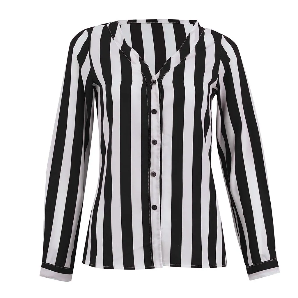 VenusFox Striped Loose Fashion Blouses