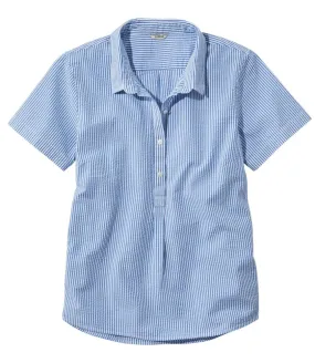 Women's Vacationland Seersucker Shirt, Short-Sleeve Popover Stripe